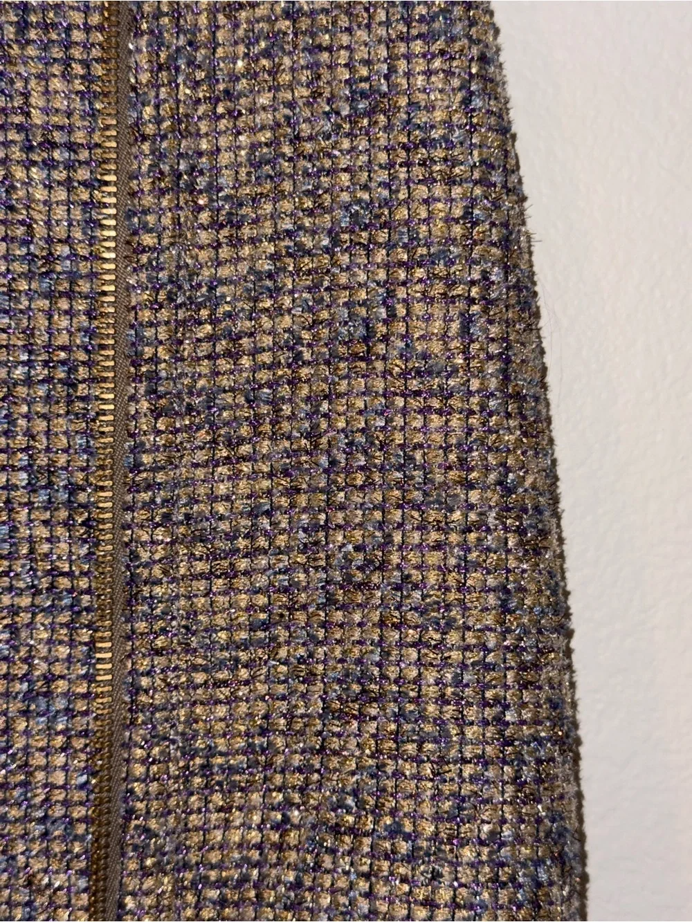 J. Crew Tweed Pencil Skirt with Gold Zip - Neutral Mix - Picture 8 of 8